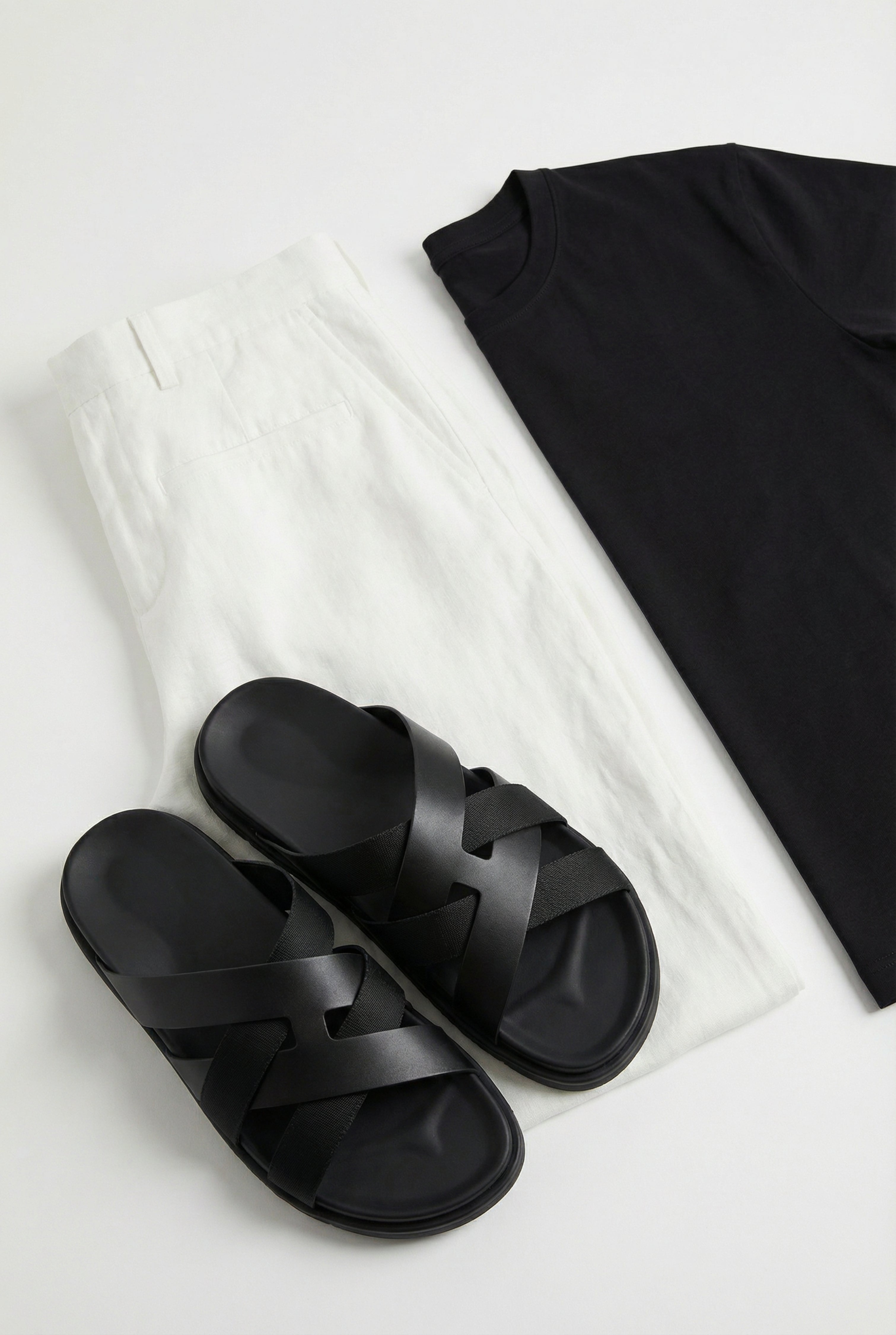 Amalfi Leather Sandal Black