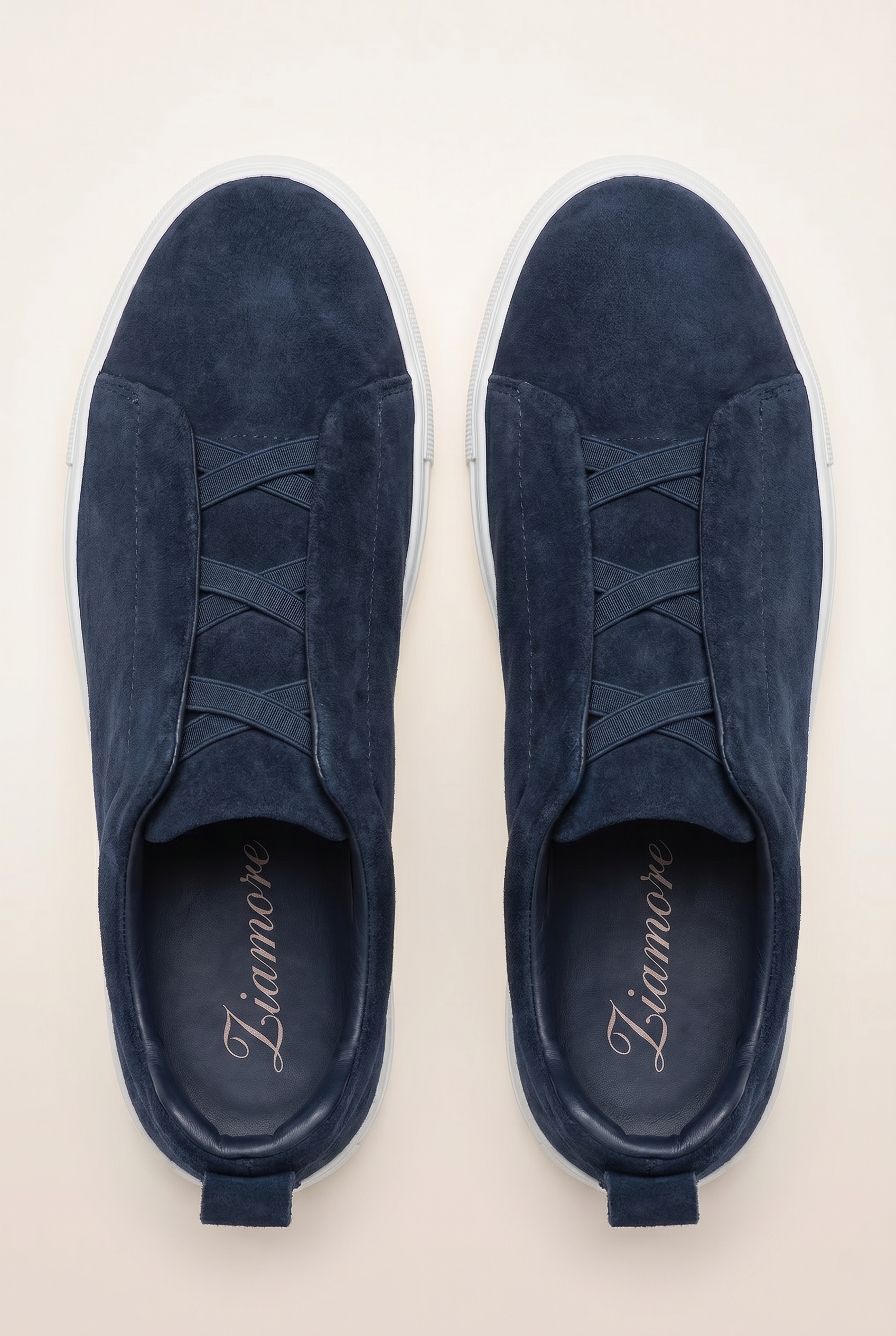 Monaco Suede Triple Stitch Sneaker Navy