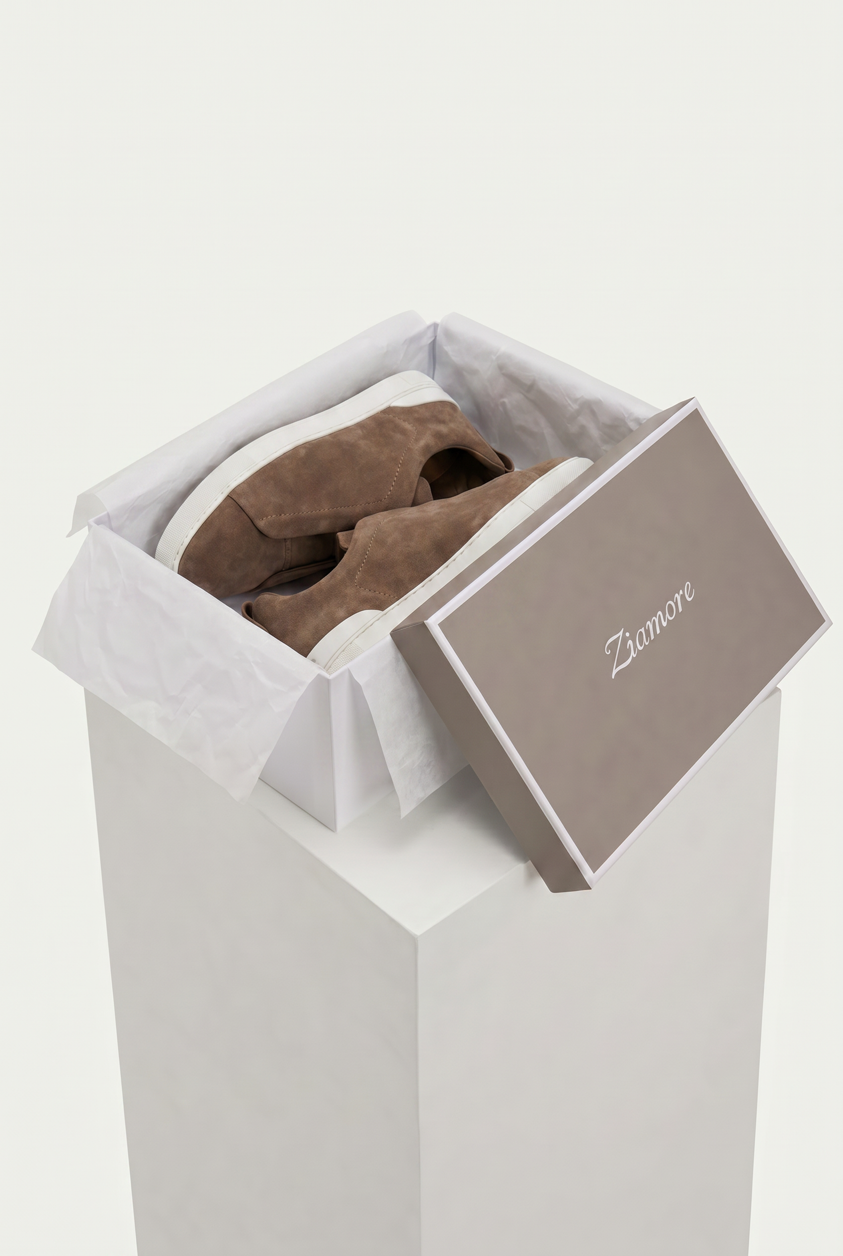 Monaco Suede Triple Stitch Sneaker Taupe
